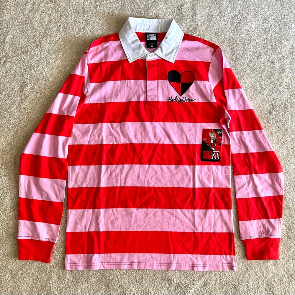 Boxlunch Harley Quinn Striped Long Sleeve Shirt